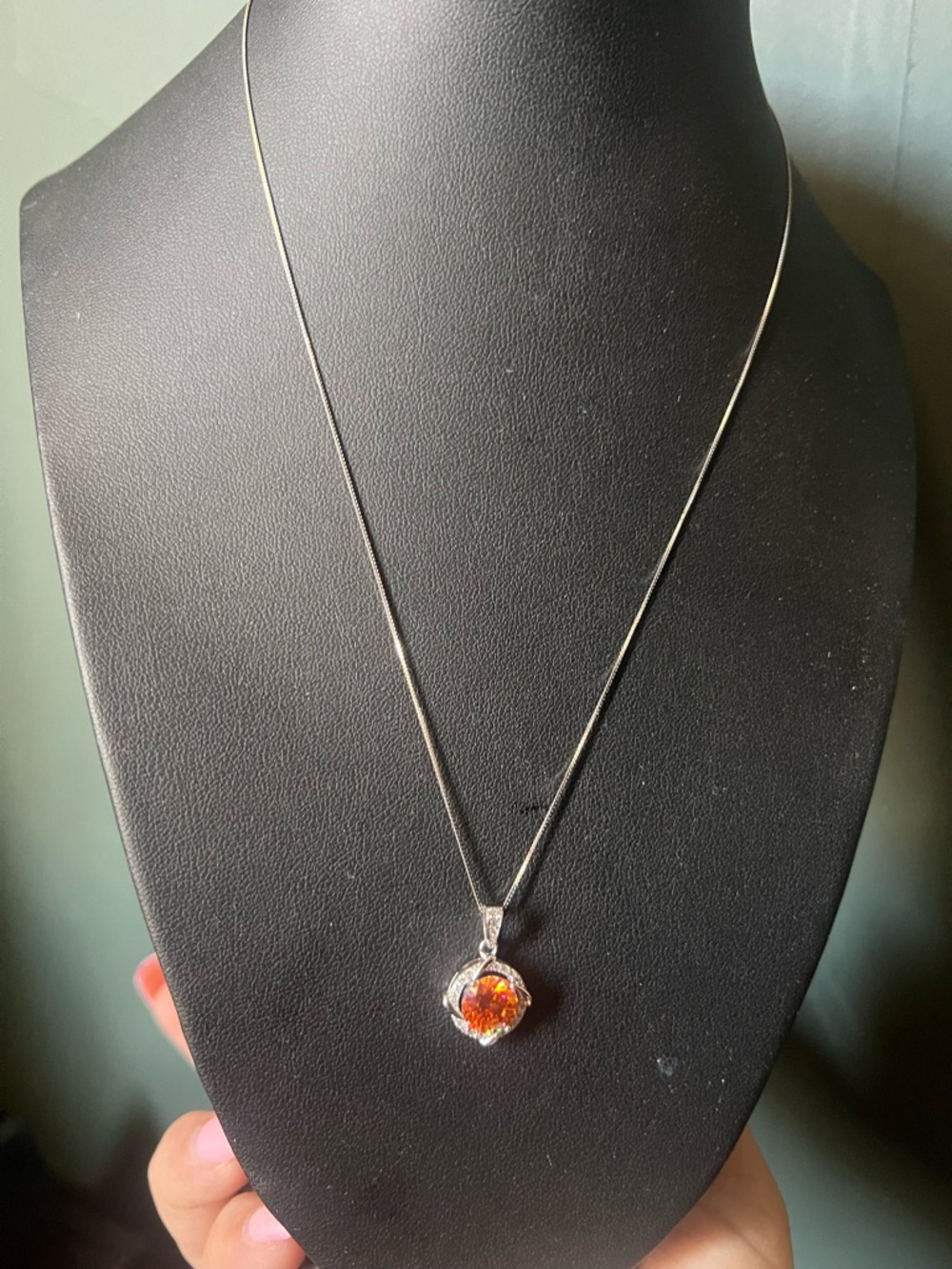 Rare Orange 2ct. Moissanite Pendant Necklace